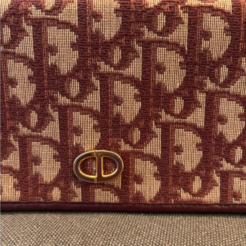 Dior Trotter vintage Burgundy Monogram Clutch wallet - Picture 2 of 9